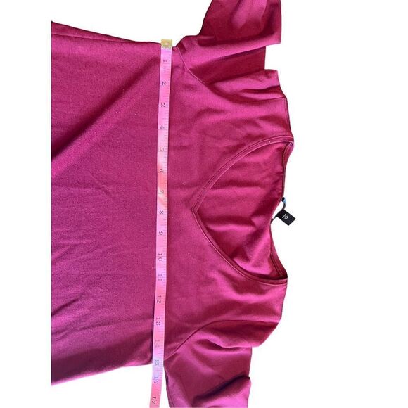 Eileen fisher red vneck jersey stretch knit 3/4 sleeve tunic dress size xs(0-2) - Picture 6 of 8